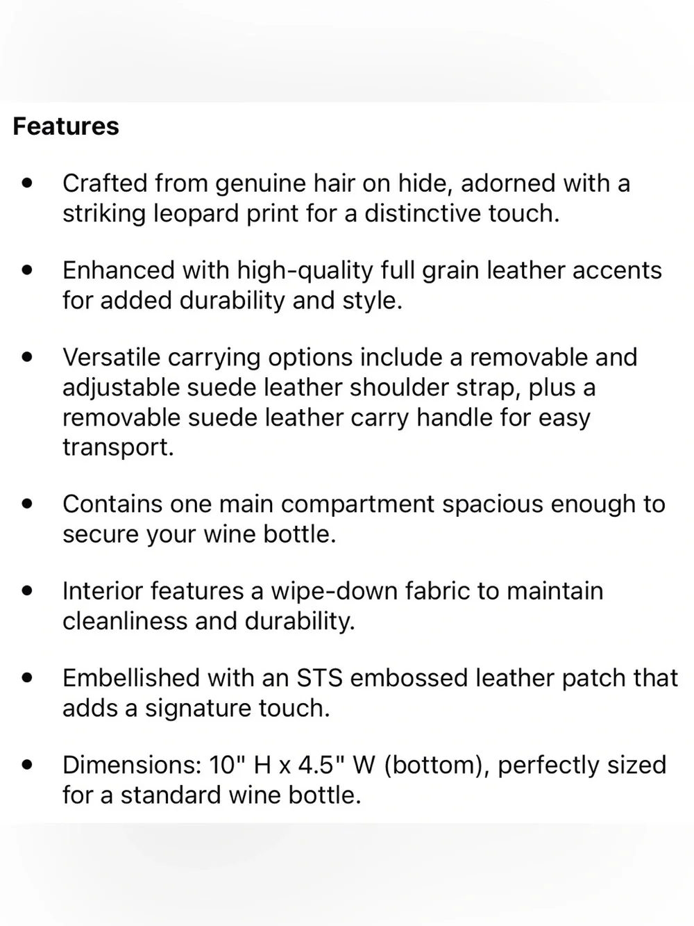 NWT - STS Ranchwear Serengeti Single Wine Bag